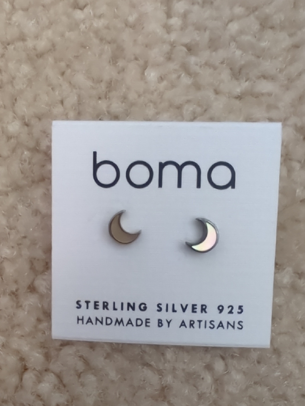 Sterling Silver Moon Stud Earrings
